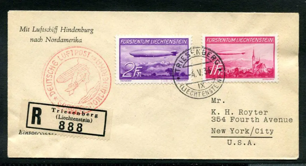 1936 (4th May) Triesenberg, Liechtenstein to New ... Image 1++