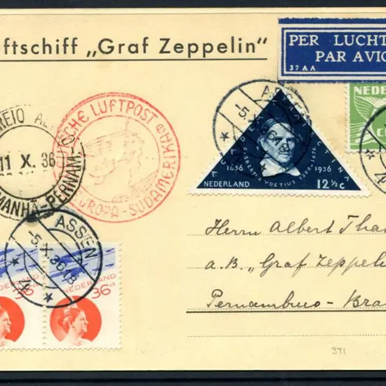 1936 (5th May) 15th America flight card with ...
