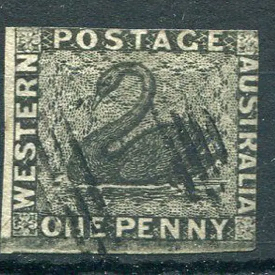 1854 1d black. This 2 margin used example with ...