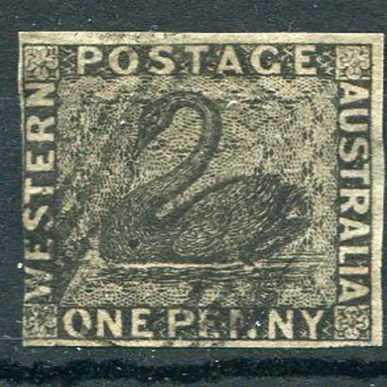 1854 1d black. 3 full margins with left margin ...