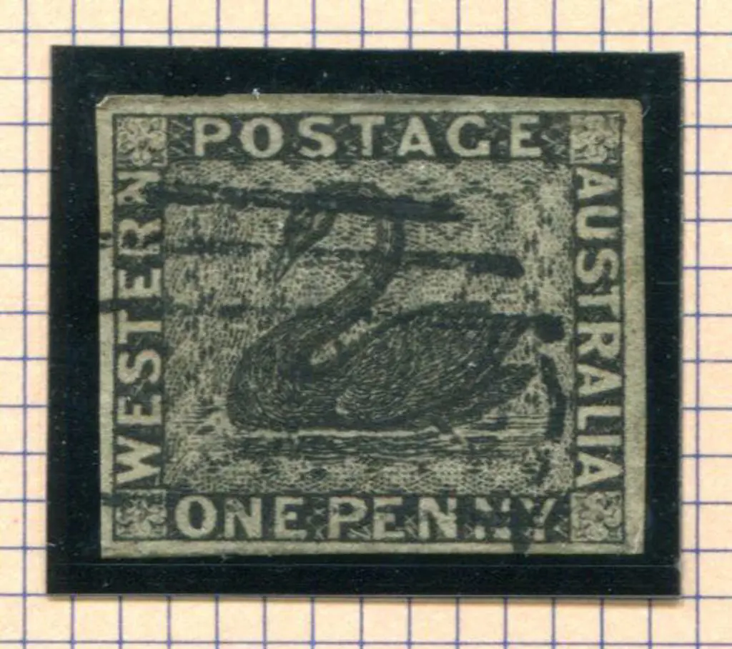 1854 1d black imperf with 4 clear margins. Used by ... Image 1++