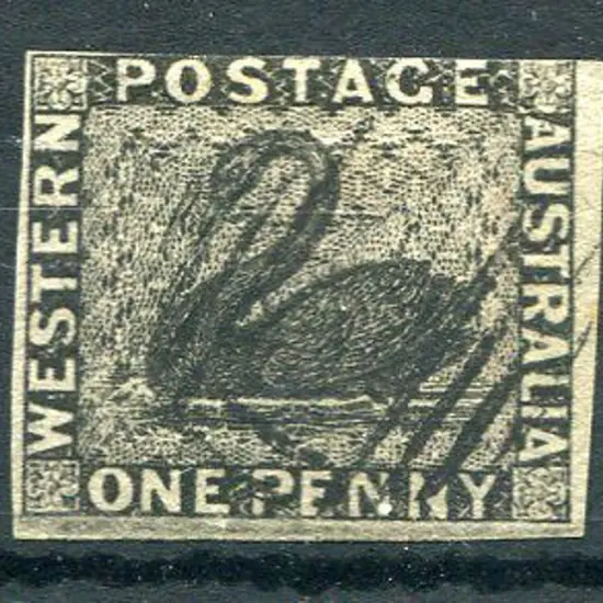 1854 1d black with 3 clear even margins just ...