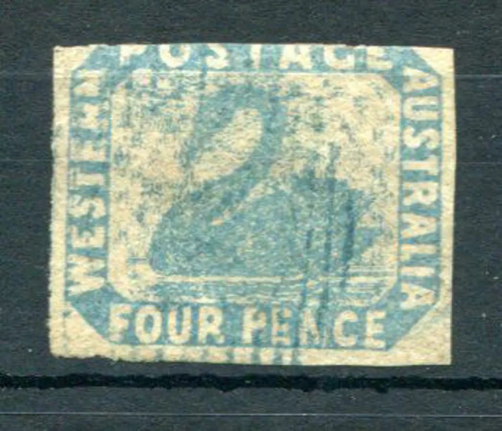 1854 4d pale blue with 3 large margins, the top ... Image 1++