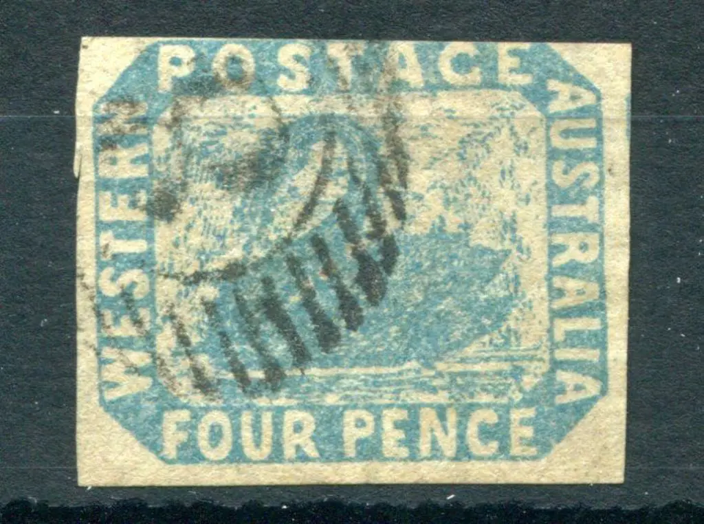 1854 4d pale blue, 3 good to large margins, top ... Image 1++