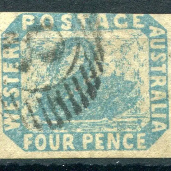 1854 4d pale blue, 3 good to large margins, top ...