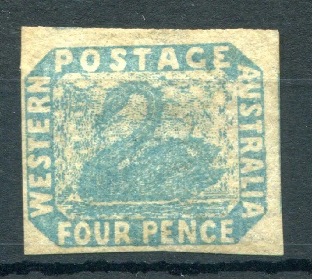 1854 4d pale blue, 2 close margins with top & ... Image 1++