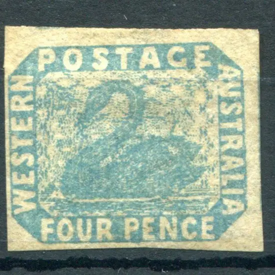 1854 4d pale blue, 2 close margins with top & ...