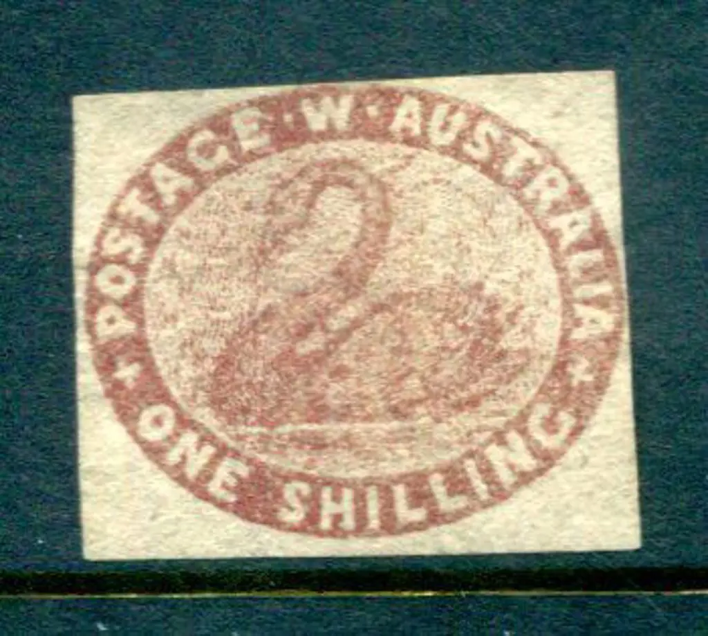 1854 1/- deep red-brown 4 margin imperf with very ... Image 1++