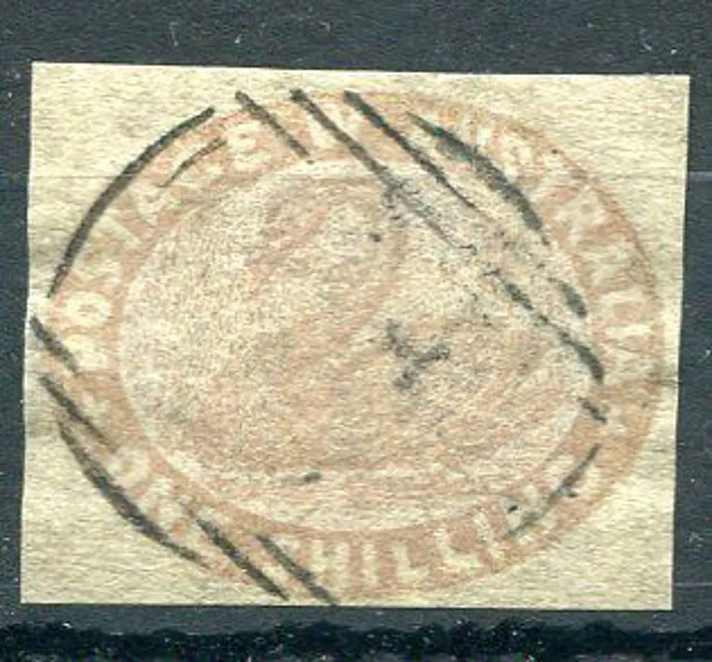 1855 1/- pale brown with 4 clear even margins. ... Image 1++