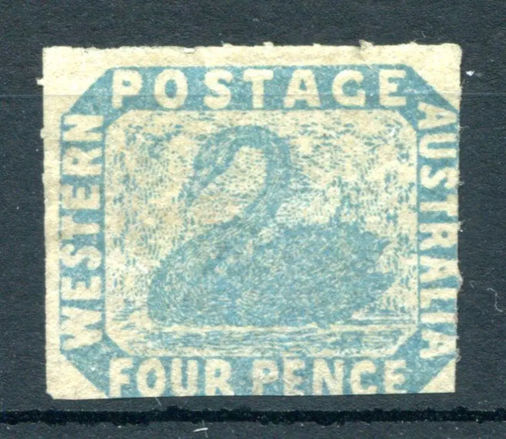 1854 4d pale blue with rouletting at top & on both ... Image 1++