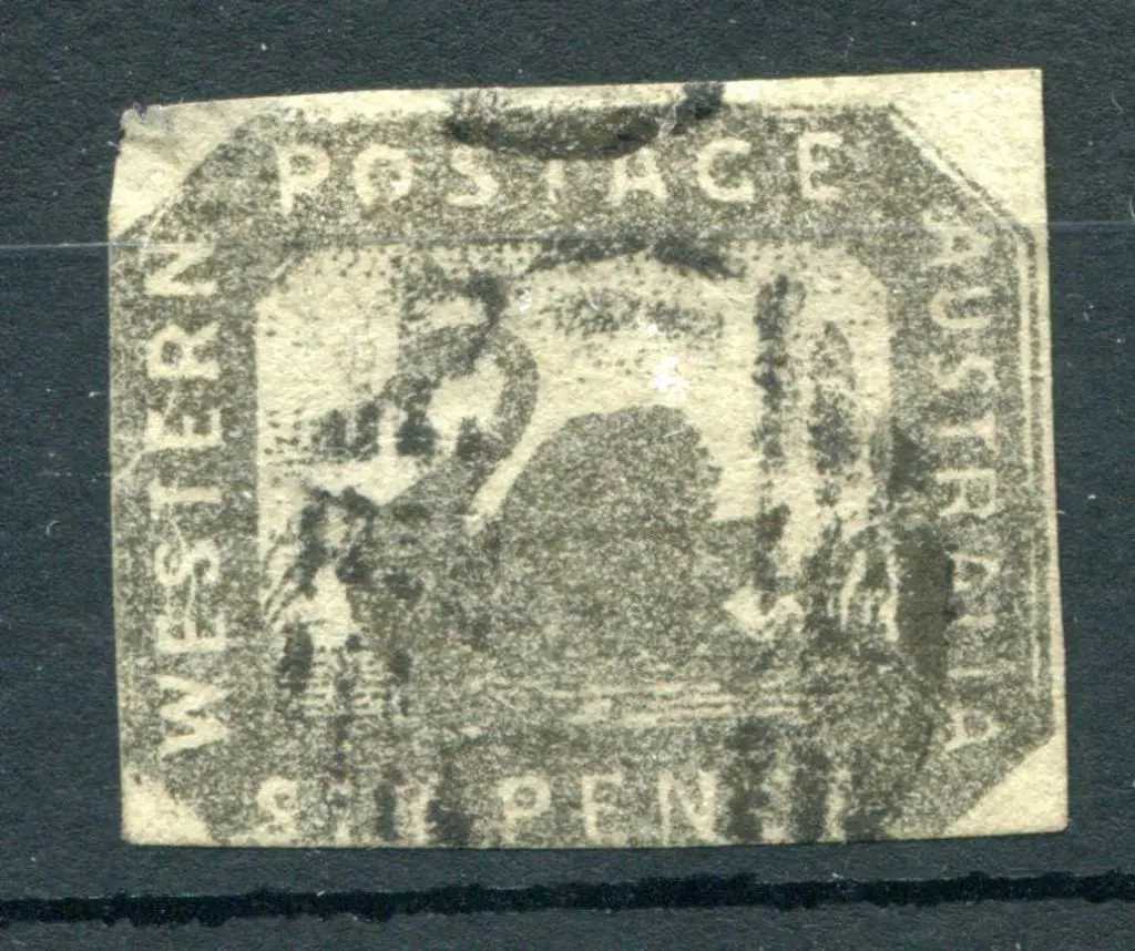 1857 6d black-bronze. Top & right margins clear of ... Image 1++