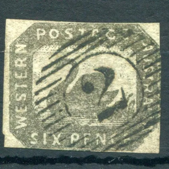 1857 6d black-bronze. Superb used with neat & ...
