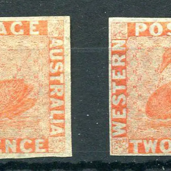 1860 2d pale orange & 2d orange vermilion imperfs. ...