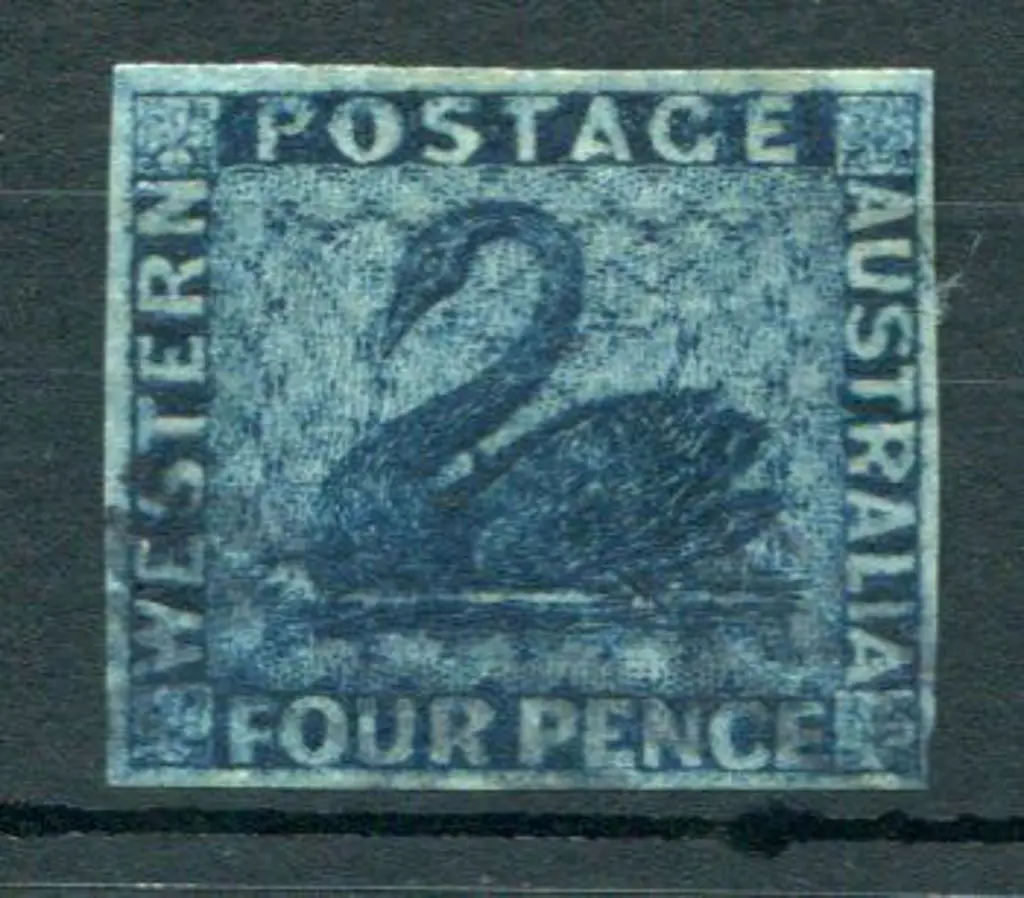 1860 4d deep blue imperf with 4 clear margins. ... Image 1++