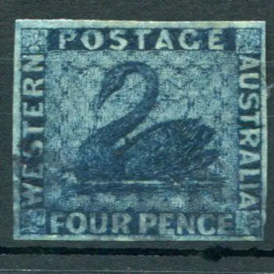 1860 4d deep blue imperf with 4 clear margins. ...
