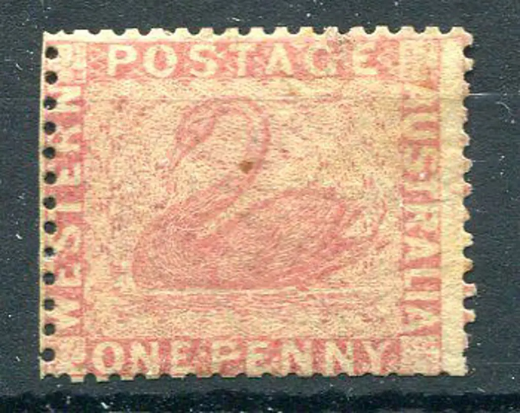 1861 1d rose intermediate perf. 14-16 showing ... Image 1++