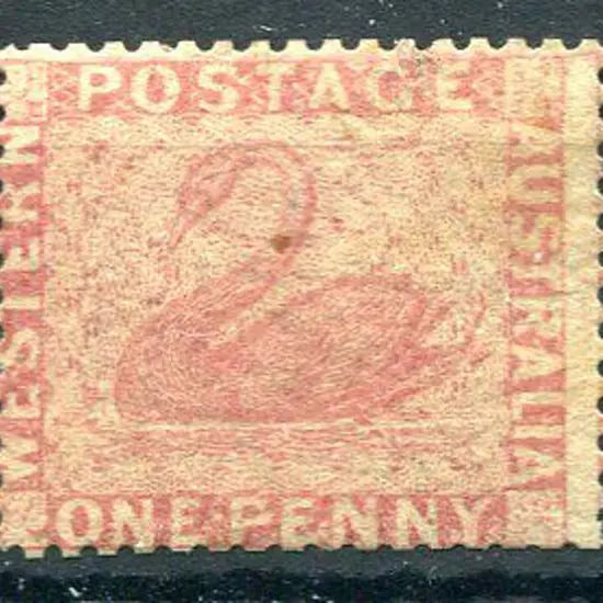 1861 1d rose intermediate perf. 14-16 showing ...