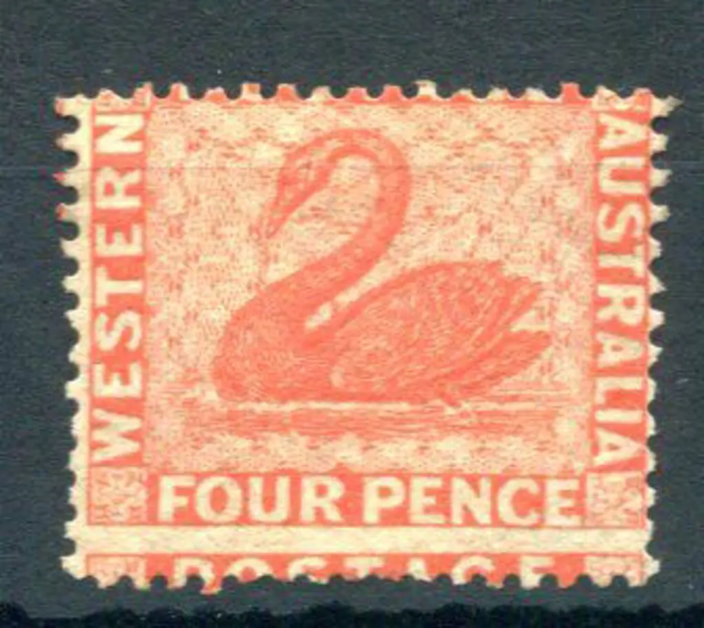 1861 4d vermilion, "swan" wmk, perf. 14. Centred ... Image 1++