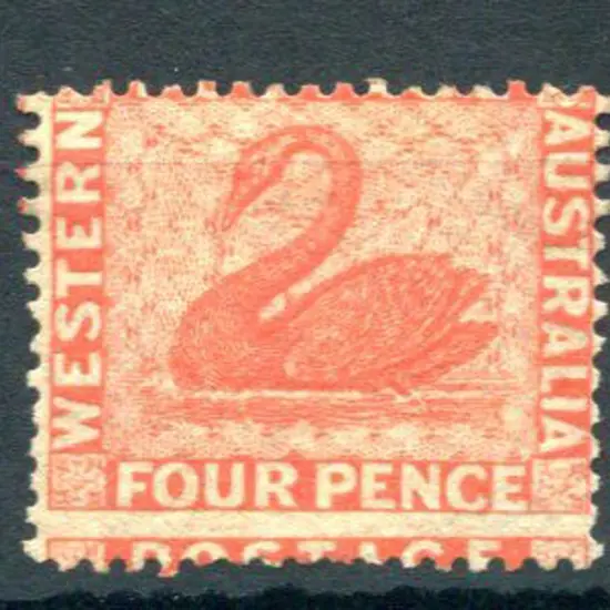 1861 4d vermilion, "swan" wmk, perf. 14. Centred ...