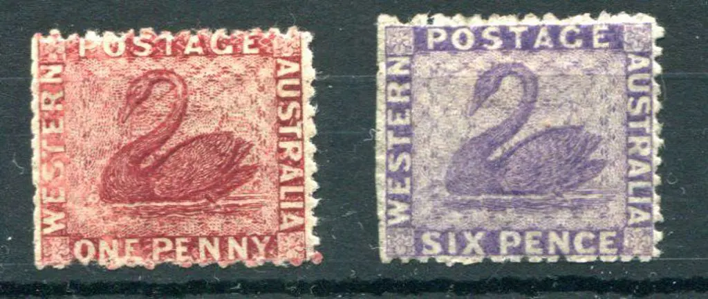 1863/64 1d carmine-rose & 6d deep lilac, no wmk ... Image 1++