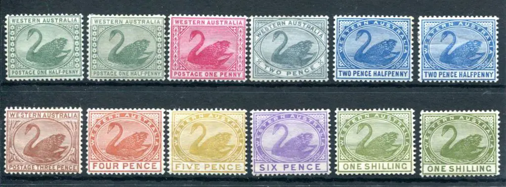 1885/93 ½d green to 1/- green wmk Crown/CA, perf ... Image 1++