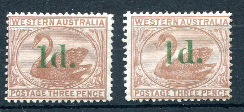 1855 "1d." surcharge in green with "Thick 1" on 3d ... Image 1++