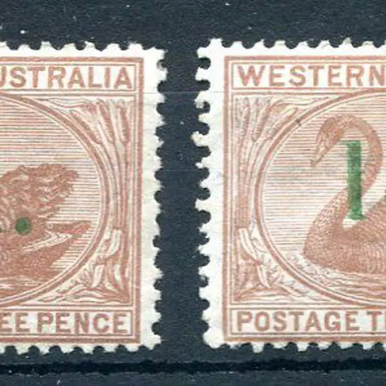 1855 "1d." surcharge in green with "Thick 1" on 3d ...