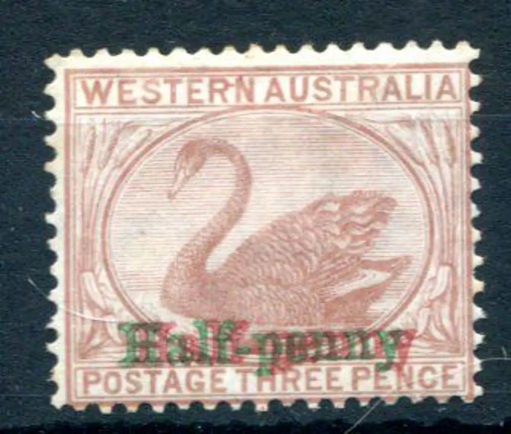 1895 "Half-penny" surcharge in red & green on 3d ... Image 1++