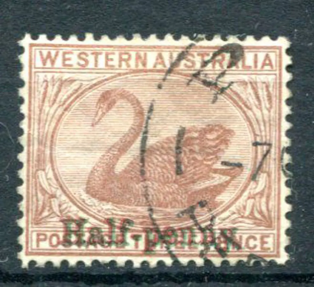 1895 "Half-penny" surcharge in red & green on 3d ... Image 1++
