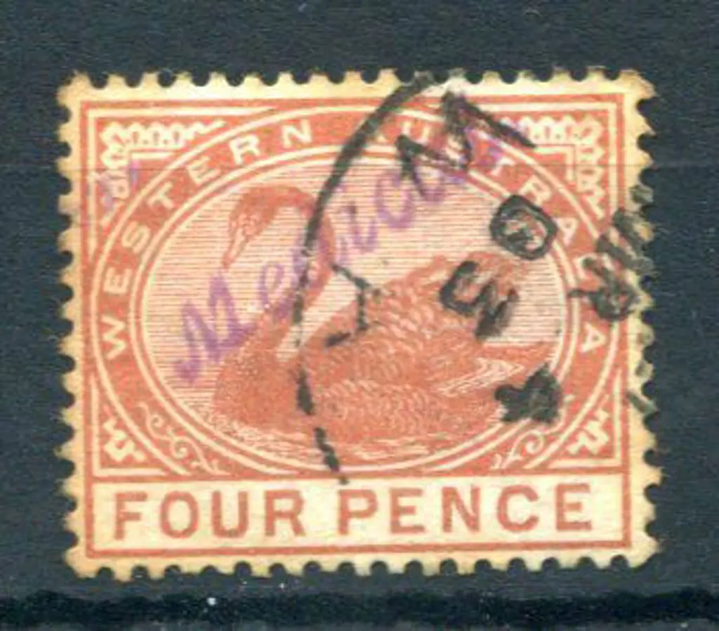 1896 4d chestnut, crown/CA wmk perf. 14 with crisp ... Image 1++
