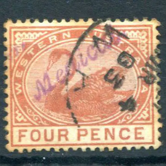 1896 4d chestnut, crown/CA wmk perf. 14 with crisp ...