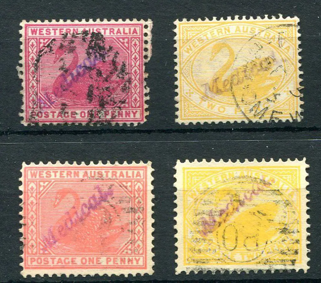 1888 1d red & 2d bright yellow, W CR A wmks & 1903 ... Image 1++