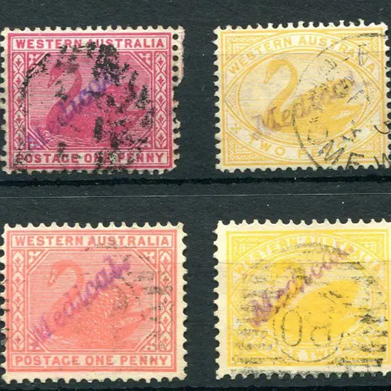 1888 1d red & 2d bright yellow, W CR A wmks & 1903 ...