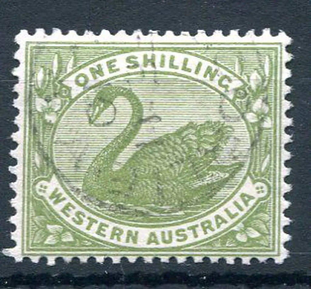 1907 1/- olive-green with W Crown A wmk inverted. ... Image 1++