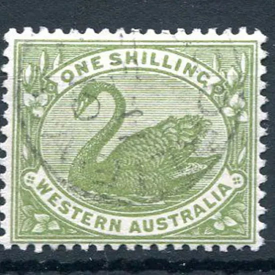 1907 1/- olive-green with W Crown A wmk inverted. ...