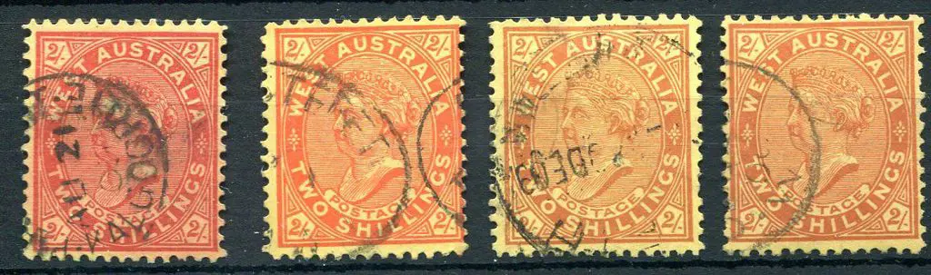 1902/11 2/- red on yellow, perf 12½ double lined J ... Image 1++