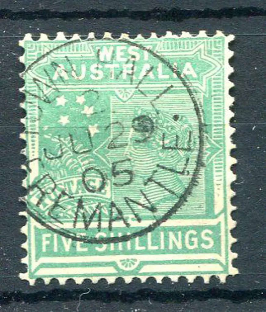 1902 5/- emerald-green. Superb used with upright ... Image 1++