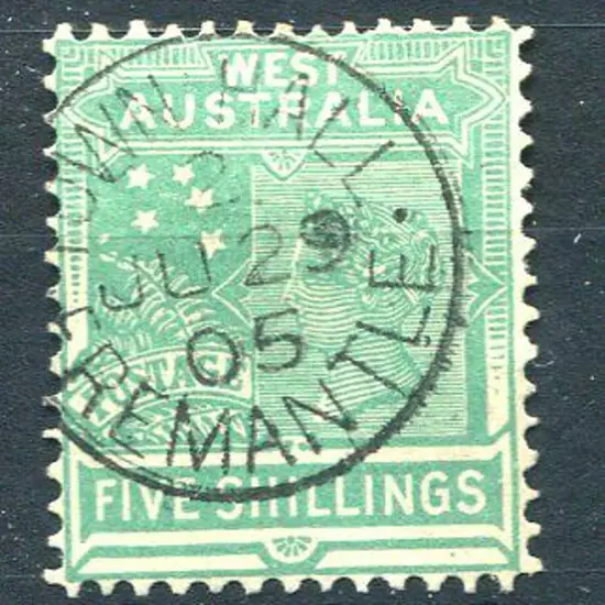 1902 5/- emerald-green. Superb used with upright ...