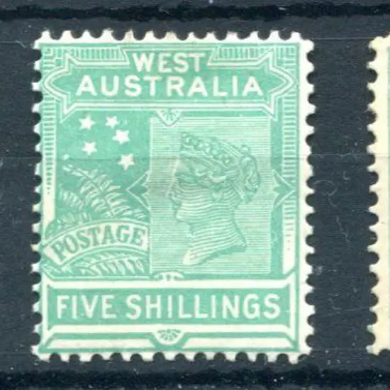 1902 5/- emerald green, V/crown wmk x 3 with shade ...