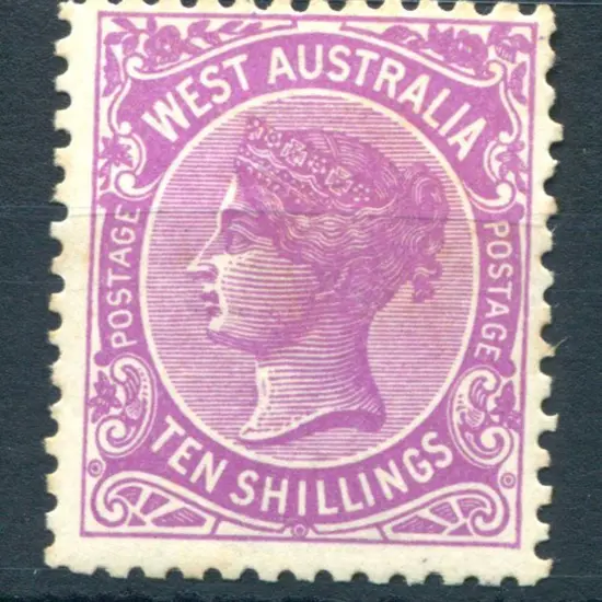 1910 10/- bright purple. MH with even gum toning. ...