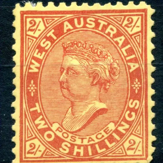 1902 2/- bright red on yellow. MH with almost full ...