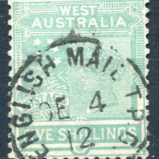 1907 5/- emerald-green, Cr over double lined A wmk ...