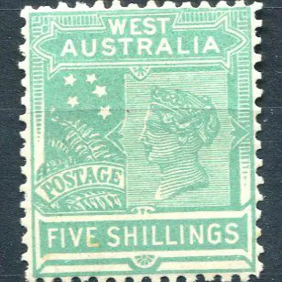1907 5/- emerald-green, Cr over double lined A wmk ...