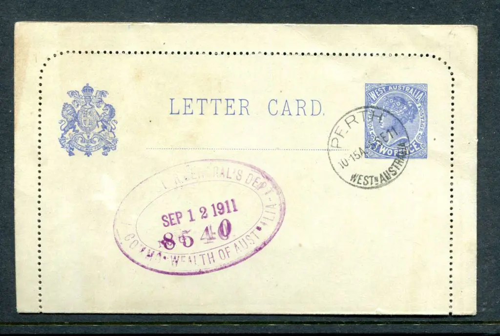 1908 2d ultramarine Lettercard without text on ... Image 1++