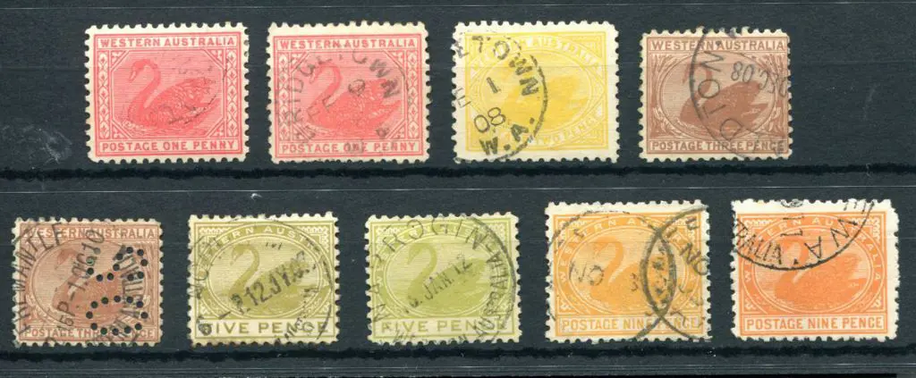 1905/12 1d (2), 2d, 3d (normal & perfined "OS"), ... Image 1++