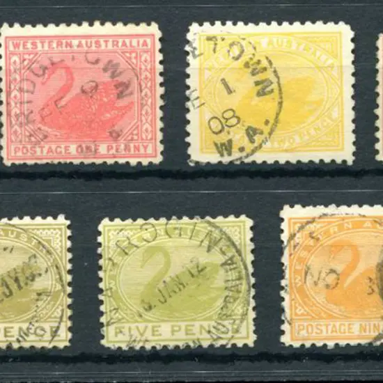 1905/12 1d (2), 2d, 3d (normal & perfined "OS"), ...