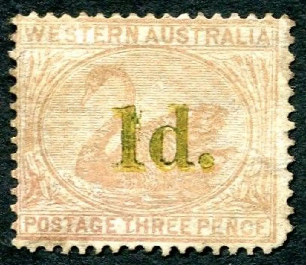 1885 Trial printing of Penny on Threepence. "1d" ... Image 1++