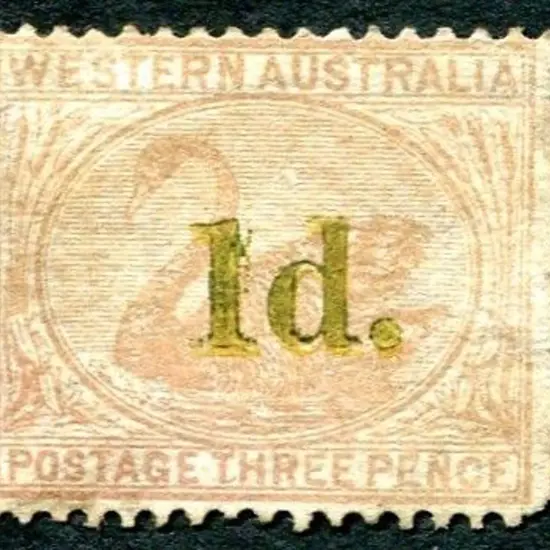 1885 Trial printing of Penny on Threepence. "1d" ...