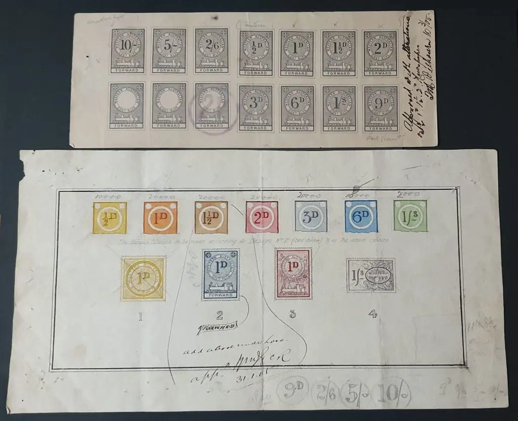 1905/07 Railway Stamps with two pre-issue approved ... Image 1++