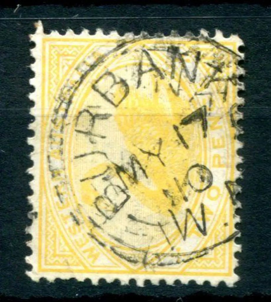 Burbanks 3b 90% strike on 2d yellow swan dated MY ... Image 1++